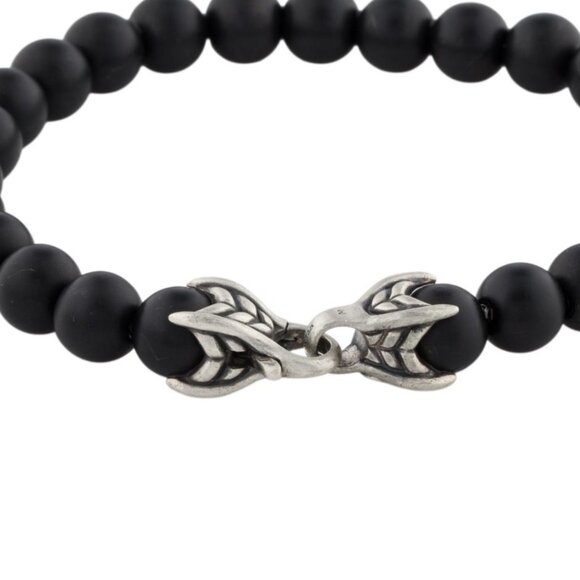 DAVID YURMAN ONYX STERLING SILVER 925 SPIRITUAL BEAD BRACELET - Picture 7 of 8